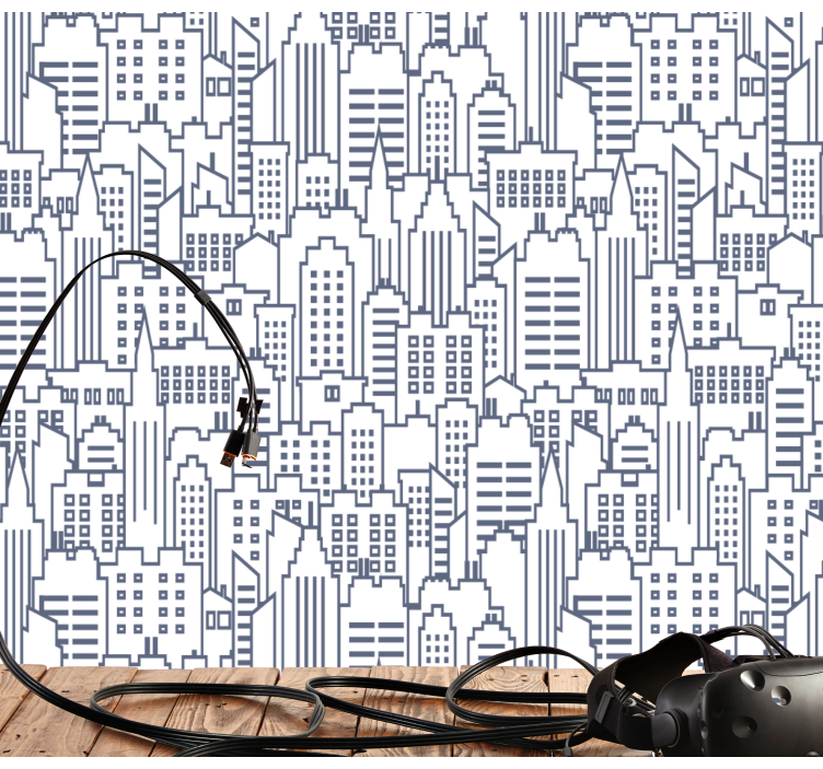 ταπετσαρίες τοπίων πόλης αστικές σιλουέτες στον ορίζοντα - TenStickers