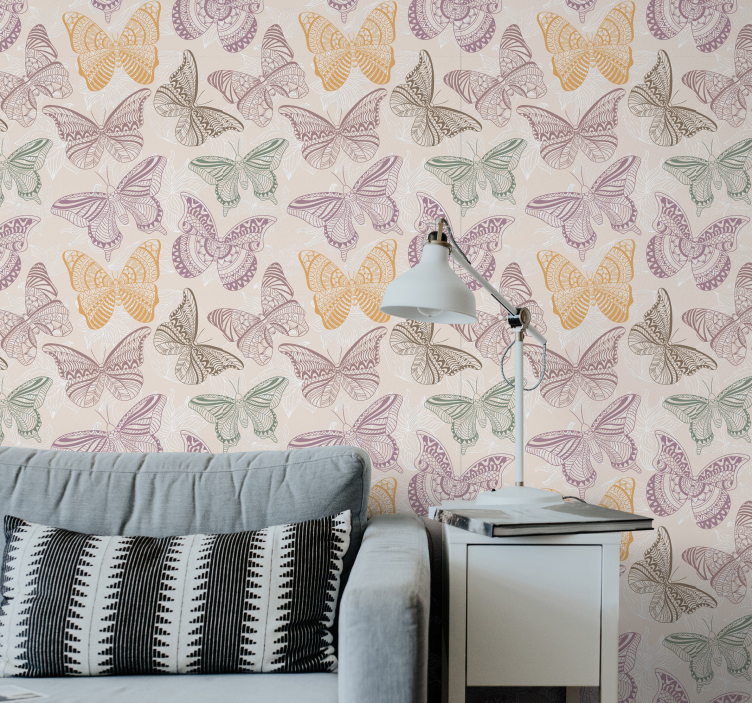 ταπετσαρία χρωματιστές διακοσμητικές πεταλούδες - TenStickers