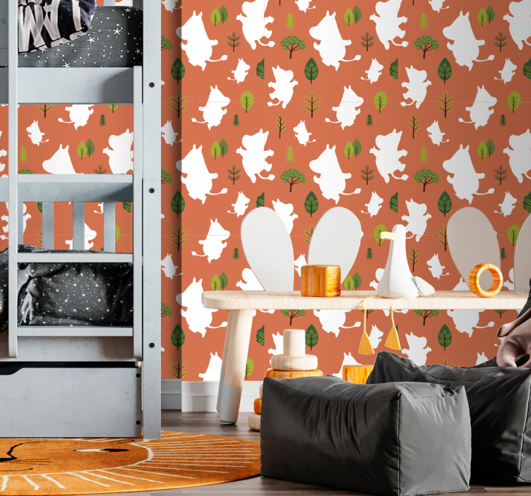 ταπετσαρία πολύχρωμο moomins παιδιά - TenStickers