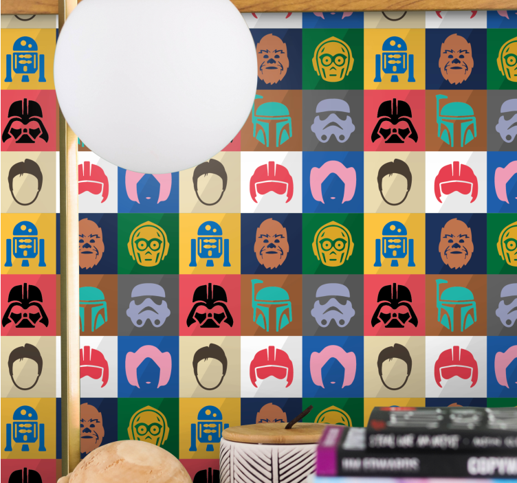 πολύχρωμο αστέρι εφήβων ταπετσαρία τέχνης - TenStickers