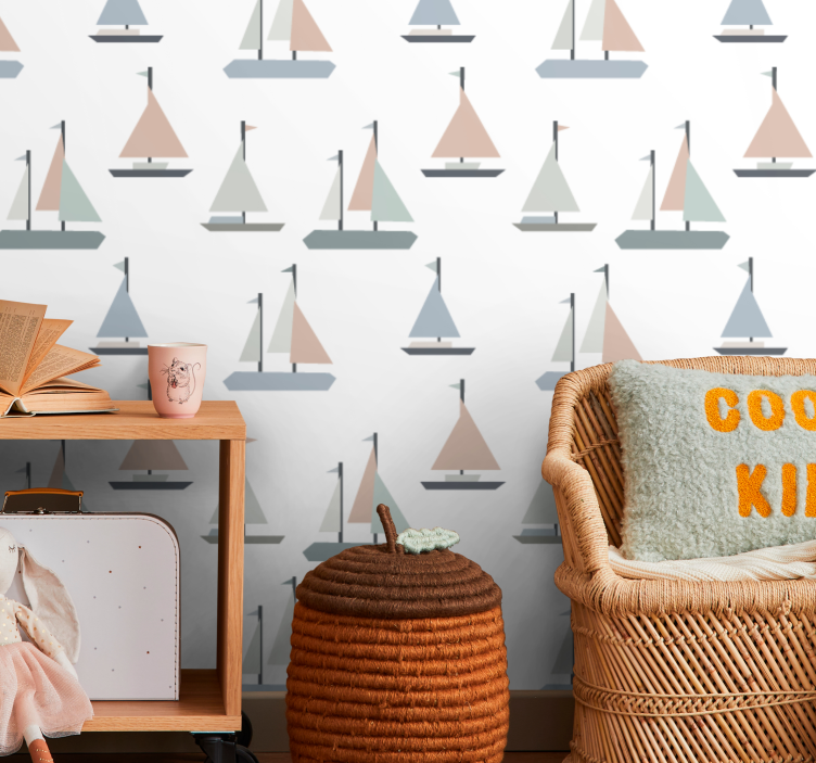 Προσαρμοσμένη ταπετσαρία μοτίβο ιστιοφόρων σκαφών - TenStickers
