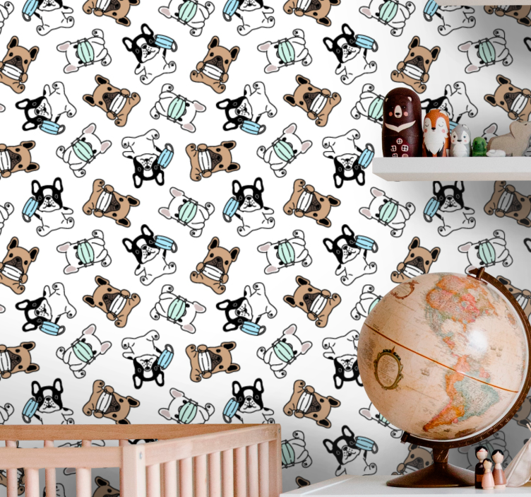 Ταπετσαρία με σχέδιο σκύλος κυνόδοντες σκέιτερ - TenStickers