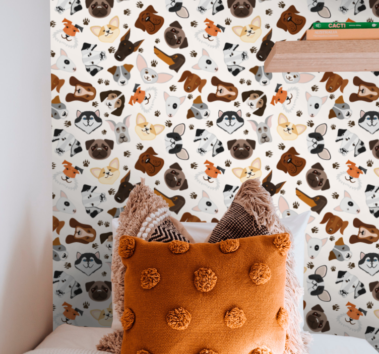 χαριτωμένο μίγμα σκυλιών μοτίβο για παιδιά ταπετσαρία - TenStickers