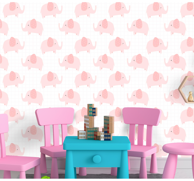 ταπετσαρία ελέφαντας μοτίβο παρέλασης ελέφαντα - TenStickers
