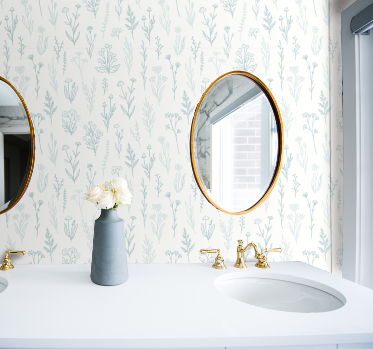 ταπετσαρία λουλουδιών βοτανική χλωρίδα - TenStickers