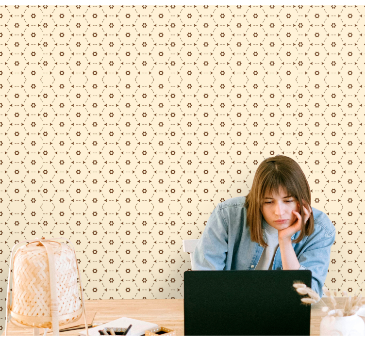 Ταπετσαρία λουλουδιών γεωμετρικών στοιχείων - TenStickers