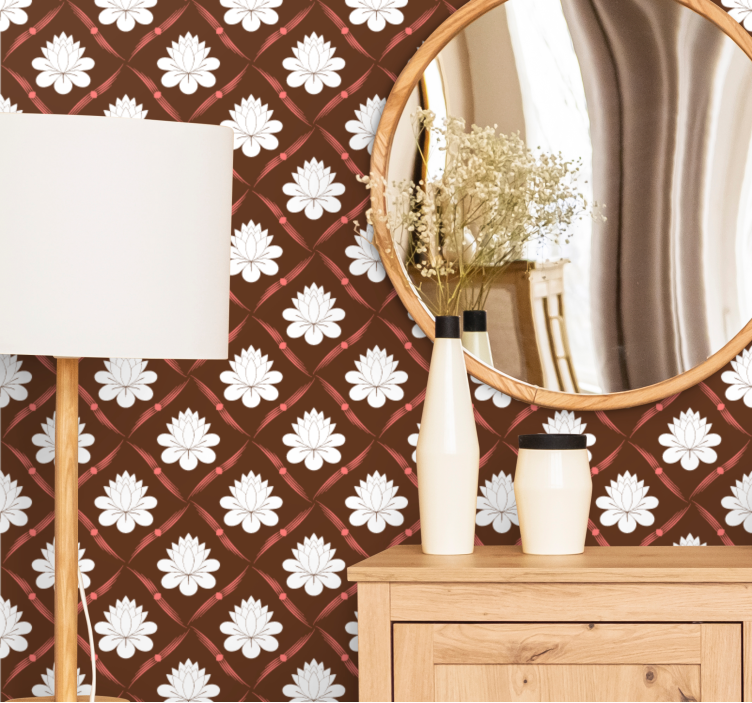 ταπετσαρία λουλουδιών σχέδιο μοτίβο λωτού - TenStickers