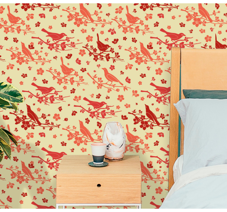 ταπετσαρία λουλουδιών διακοσμητικό κλουβί - TenStickers