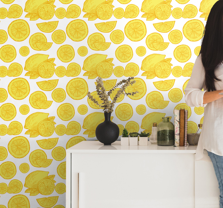 ταπετσαρία λουλουδιών φέτες εσπεριδοειδών - TenStickers