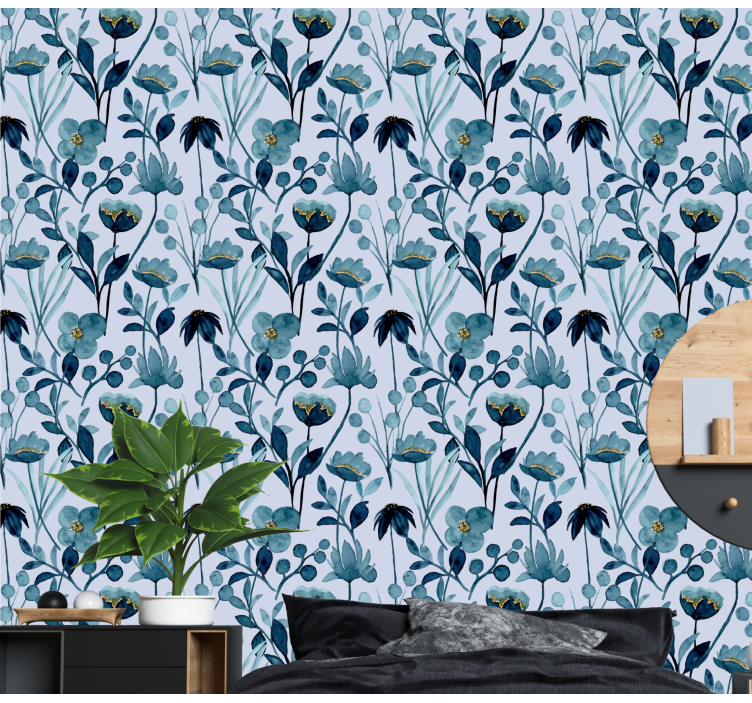 ταπετσαρία λουλουδιών λουλουδάτη βοτανική κομψότητα - TenStickers