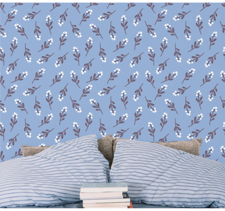 ταπετσαρία λουλουδιών μοτίβο κλαδιά λουλουδιών - TenStickers