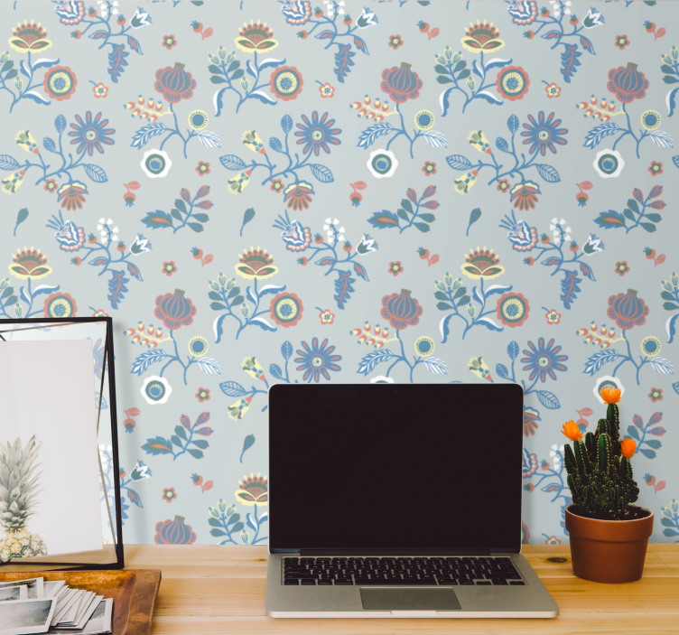 ταπετσαρία λουλουδιών ενδεικτικό σχέδιο άνθισης - TenStickers