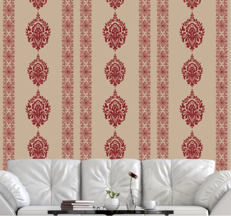 Γαλλική επαρχιακή ταπετσαρία μπεζ μοτίβο - TenStickers