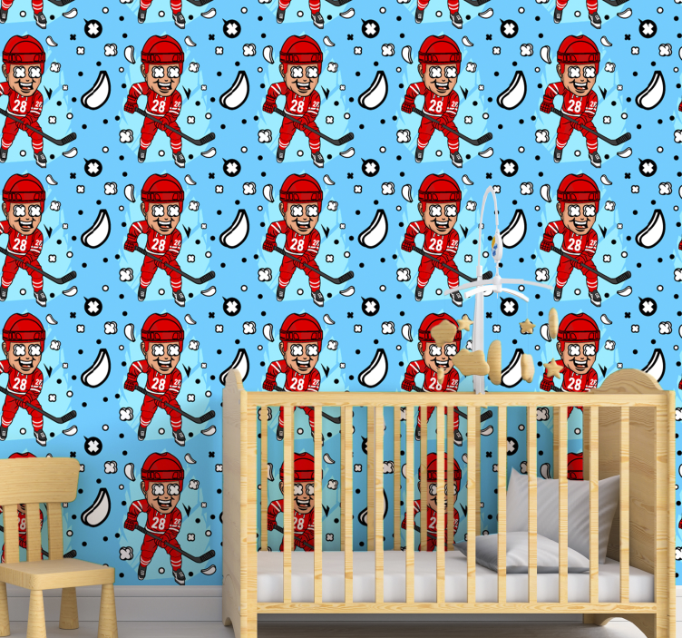 παιδική ταπετσαρία αστεία χόκεϊ παίκτης - TenStickers