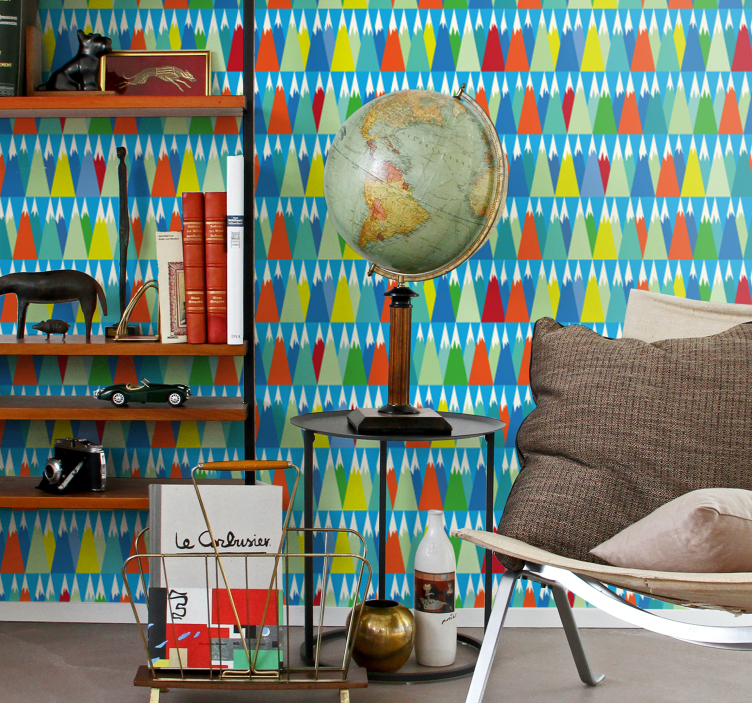 γεωμετρική ταπετσαρία γεωμετρικό ορεινό τοπίο - TenStickers