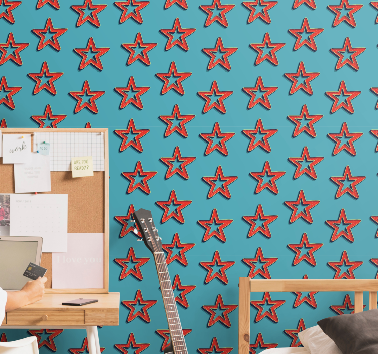 ταπετσαρία αστέρια ουράνιο μοτίβο αστεριών - TenStickers