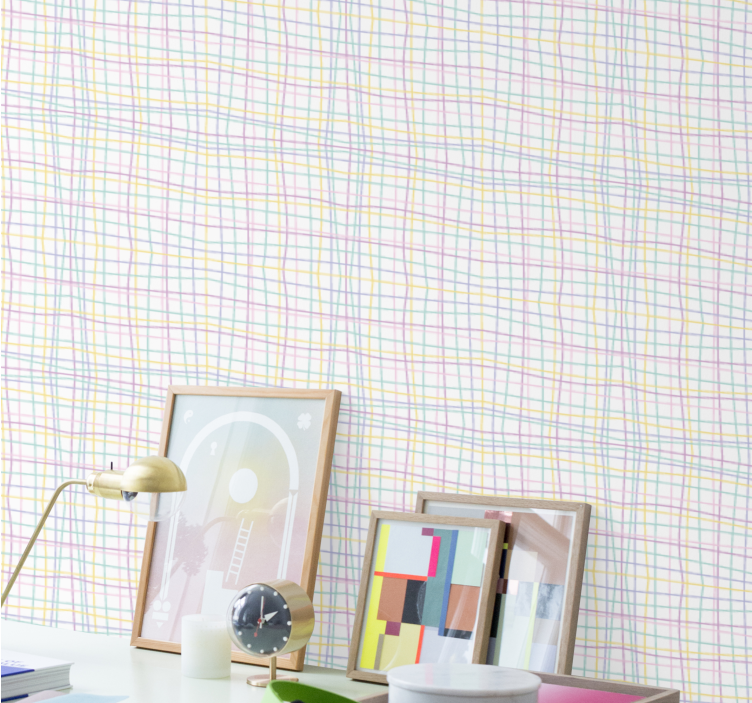 γεωμετρική ταπετσαρία ελεγμένη διάταξη πλέγματος - TenStickers