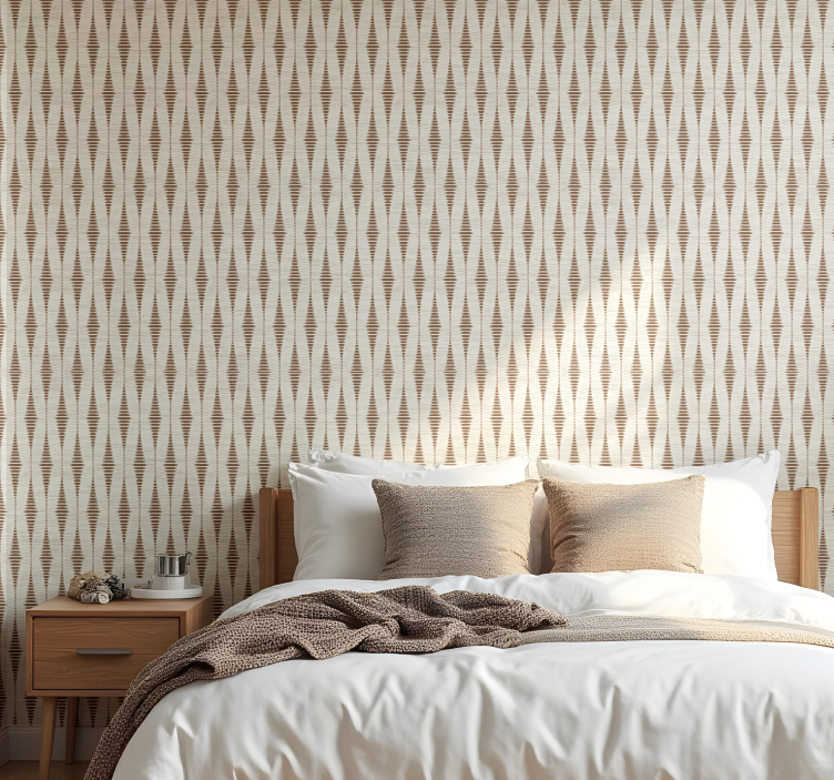 Γεωμετρική ταπετσαρία σοκολατί καφέ rabaul ikat - TenStickers