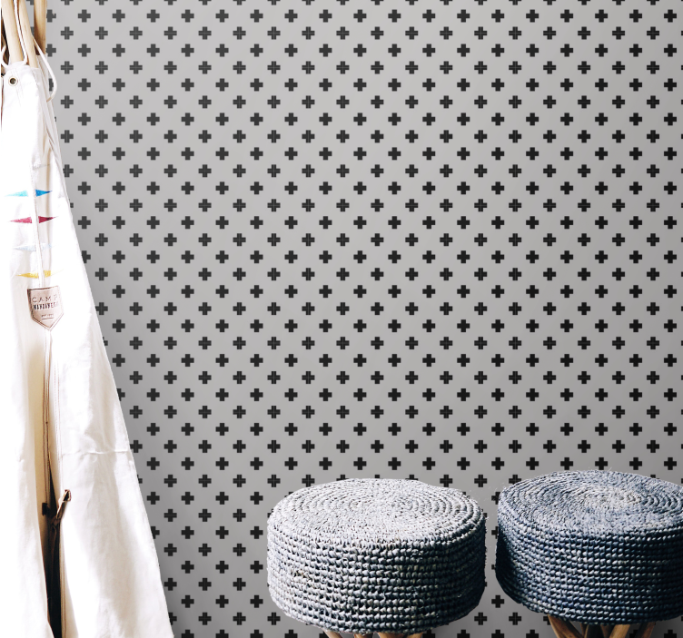 Γεωμετρική ταπετσαρία σταυρό σχέδιο - TenStickers