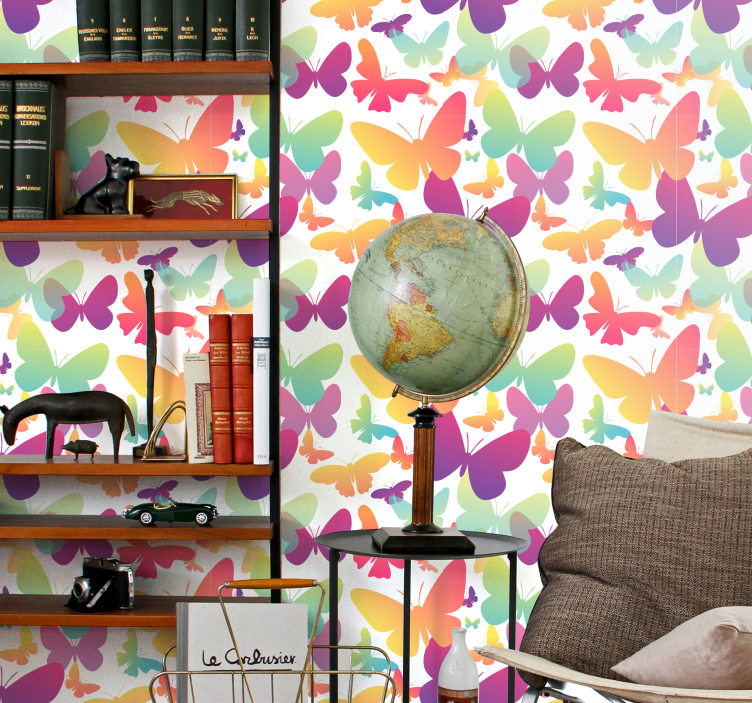 ταπετσαρία ντεγκραντέ πεταλούδες - TenStickers