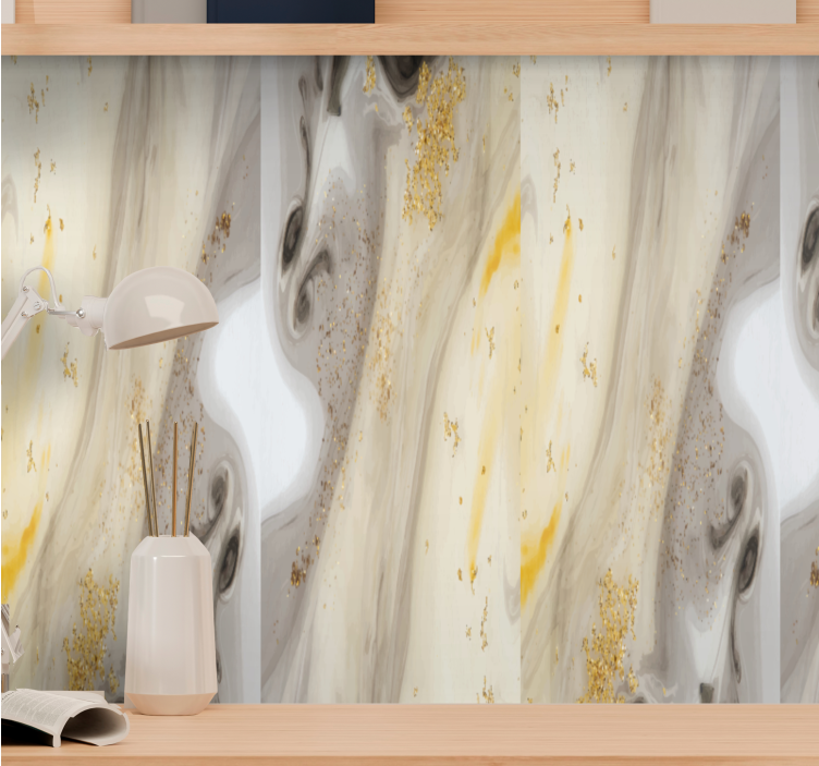 γκρι χρυσή ταπετσαρία απομίμησης μαρμάρου - TenStickers