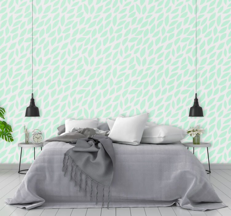 ταπετσαρία λουλουδιών πράσινο πέταλα - TenStickers