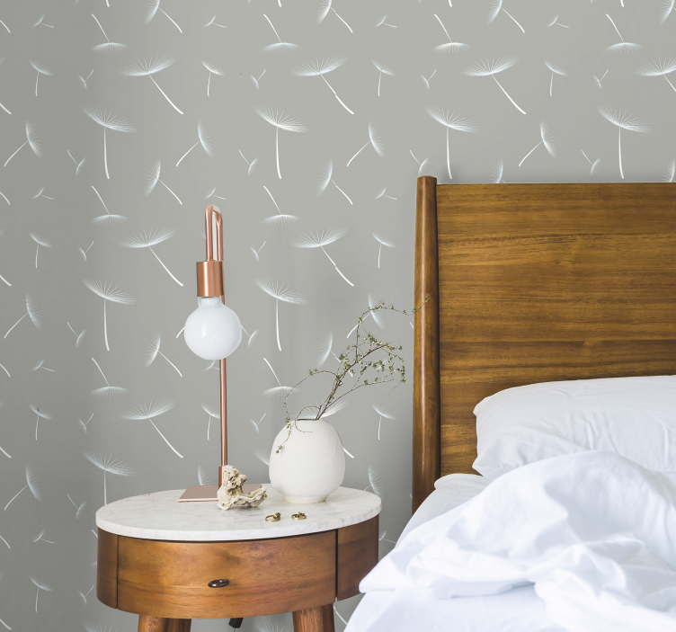 ταπετσαρία γκρι λουλουδάτο ελαφρύτερο - TenStickers