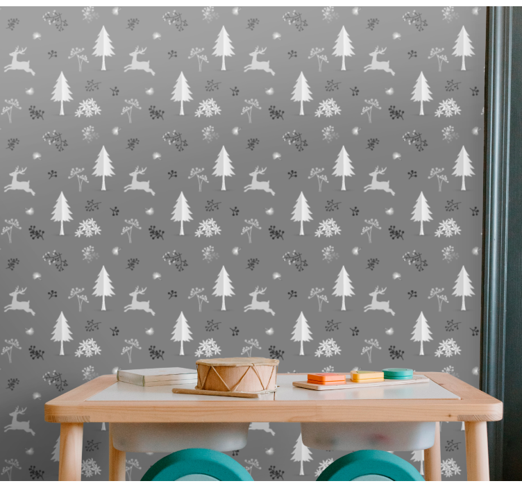 ταπετσαρία ζώων γκρι ελάφι - TenStickers