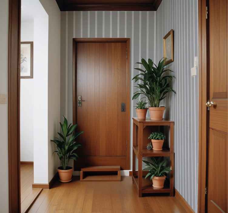 Tαπετσαρία διάδρομο γκρι ρίγες - TenStickers