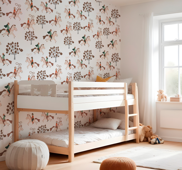 ταπετσαρία αλόγου ιππασία στο δάσος - TenStickers