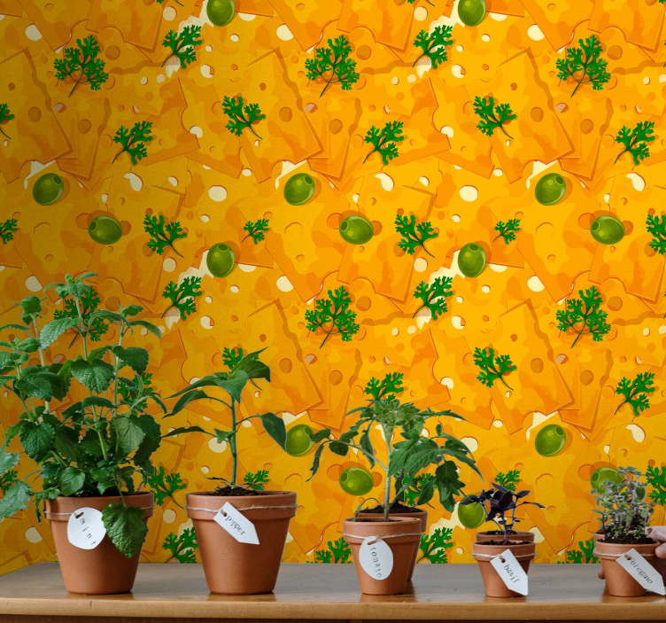 Ταπετσαρία κουζίνας με ιταλικά τυριά - TenStickers