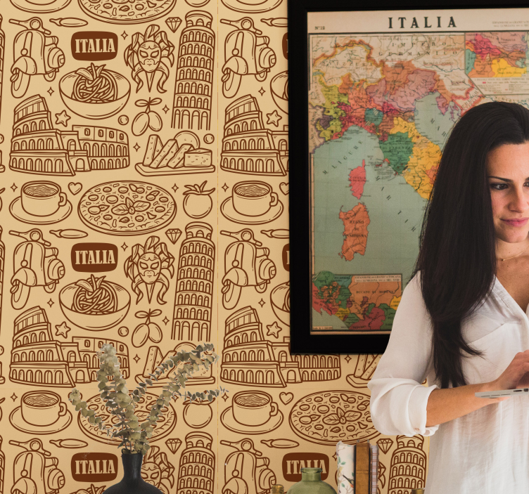 ταπετσαρία πόλης ιταλικά εικονίδια - TenStickers