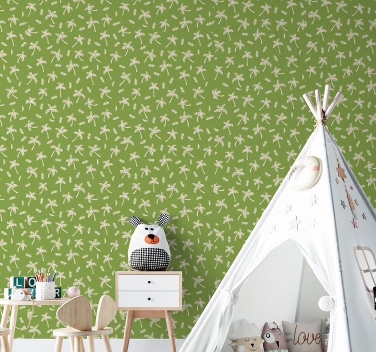 Φύλλα ταπετσαρίας λουλουδάτο πράσινο - TenStickers