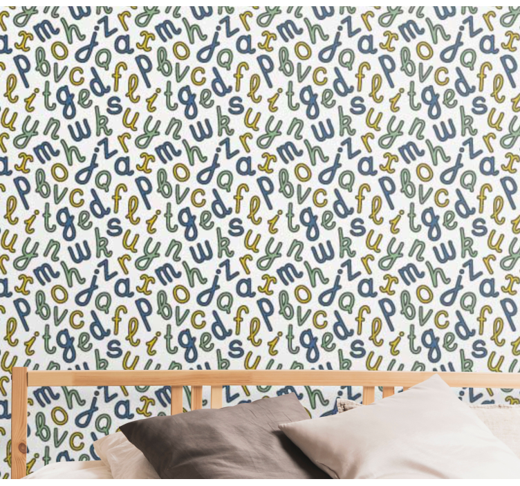 Χαρτί τοίχου με γράμματα μείγμα αλφαβήτου - TenStickers
