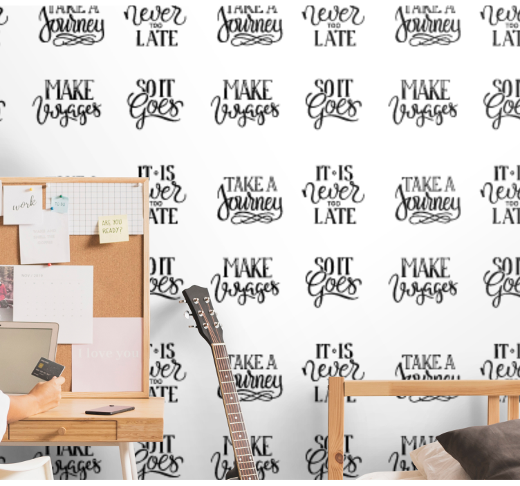 Χαρτί τοίχου με γράμματα παρακινητικά αποσπάσματα - TenStickers