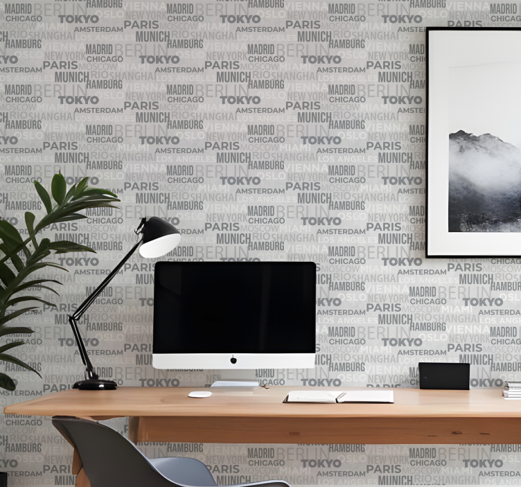 Χαρτί τοίχου με γράμματα όνομα πόλεων - TenStickers