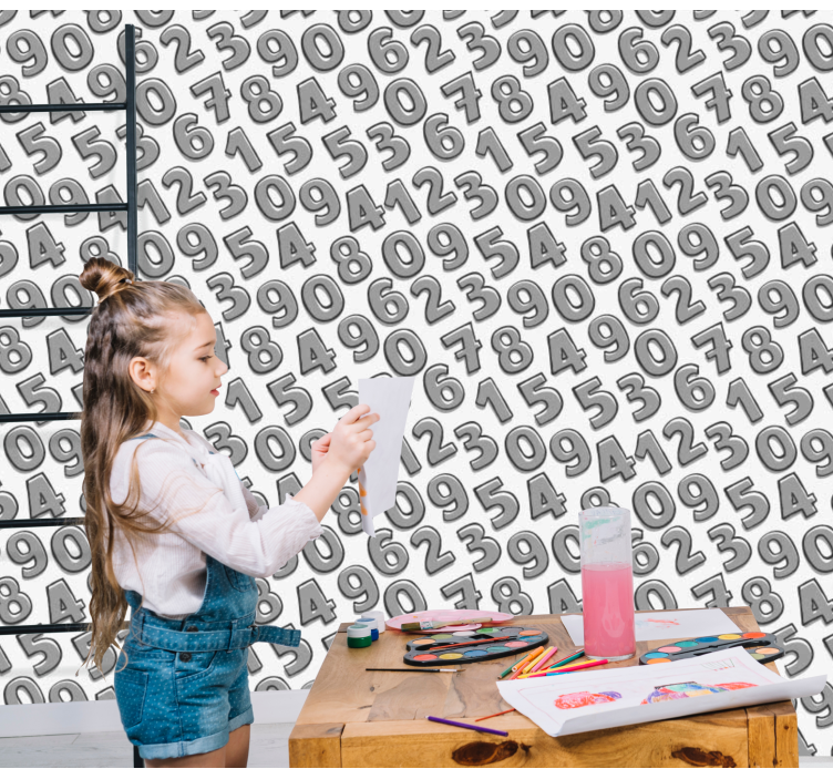 Χαρτί τοίχου με γράμματα διάταξη αριθμών - TenStickers