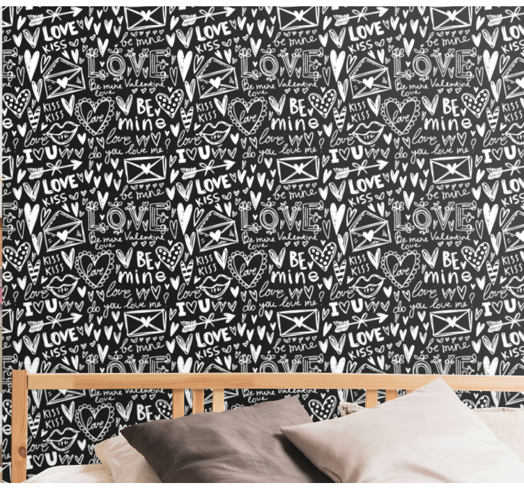ταπετσαρία τέχνης γκράφιτι καρδιά αγάπη - TenStickers