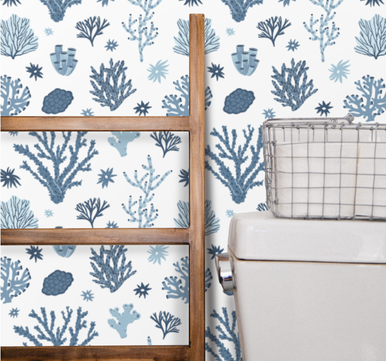 Ταπετσαρία φύσης μοτίβα ωκεάνιας χλωρίδας - TenStickers