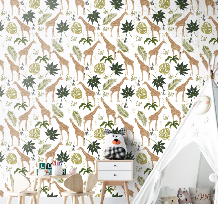 οργανωμένη ταπετσαρία ζώων καμηλοπάρδαλες - TenStickers