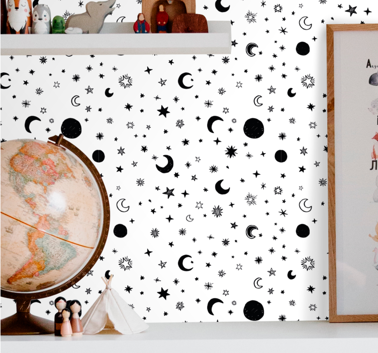εξωτερικός χώρος με αστέρια παιδική ταπετσαρία - TenStickers