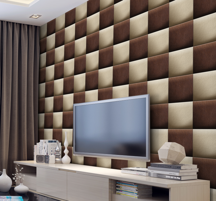 μοτίβο ταπετσαρία - σκακιέρα σοκολάτας - TenStickers