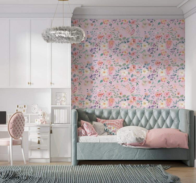 Ροζ ταπετσαρία ανοιξιάτικη έκρηξη - TenStickers