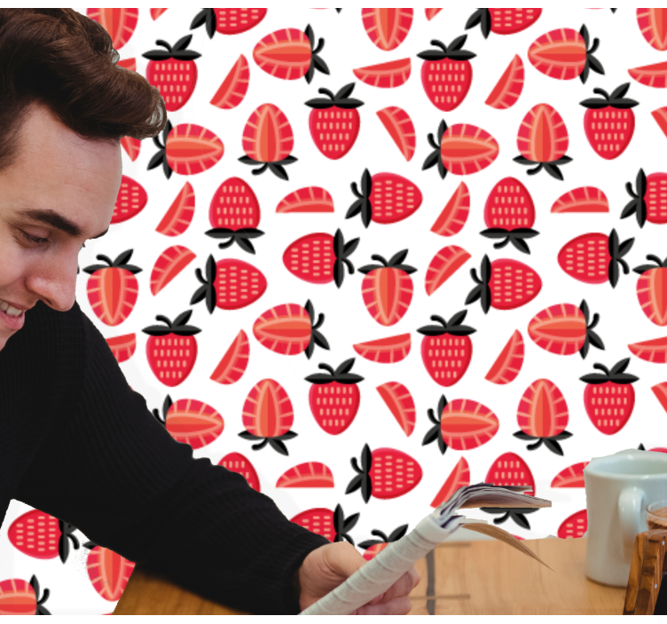 ταπετσαρία κουζίνας με κόκκινες φράουλες - TenStickers