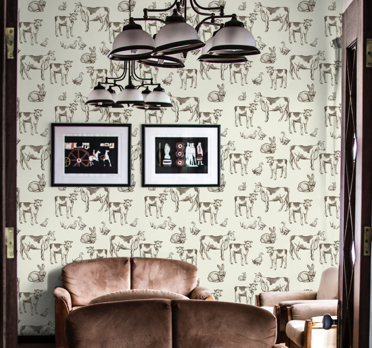 ρετρό ζώα ταπετσαρία - TenStickers