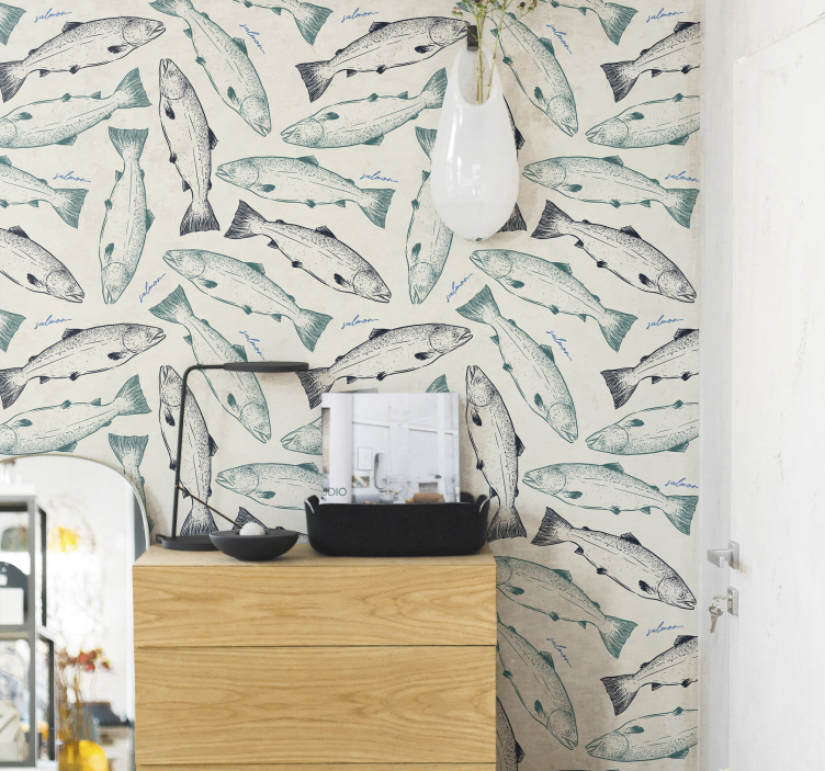 ταπετσαρία ζώων ψαριών σολομού - TenStickers