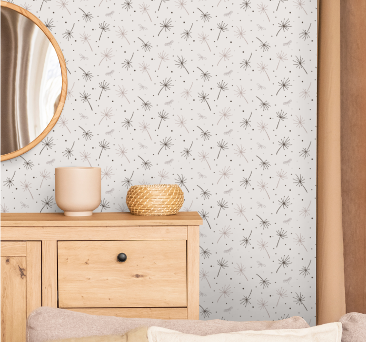Σκανδιναβικού στυλ ταπετσαρία με λεπτά φύλλα χόρτου - TenStickers