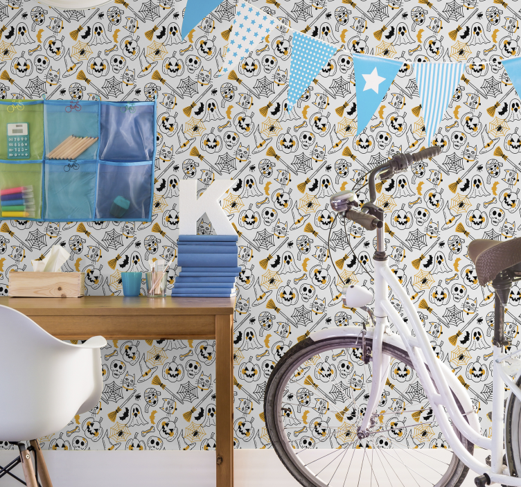 ταπετσαρία κρανία και κολοκύθες - TenStickers