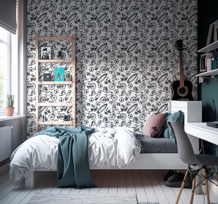 Vintage ταπετσαρία αθλητικών doodles - TenStickers