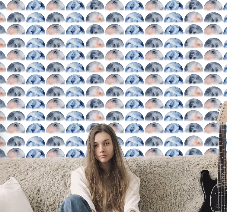 ταπετσαρία αστέρια ουράνια ημισέληνος - TenStickers